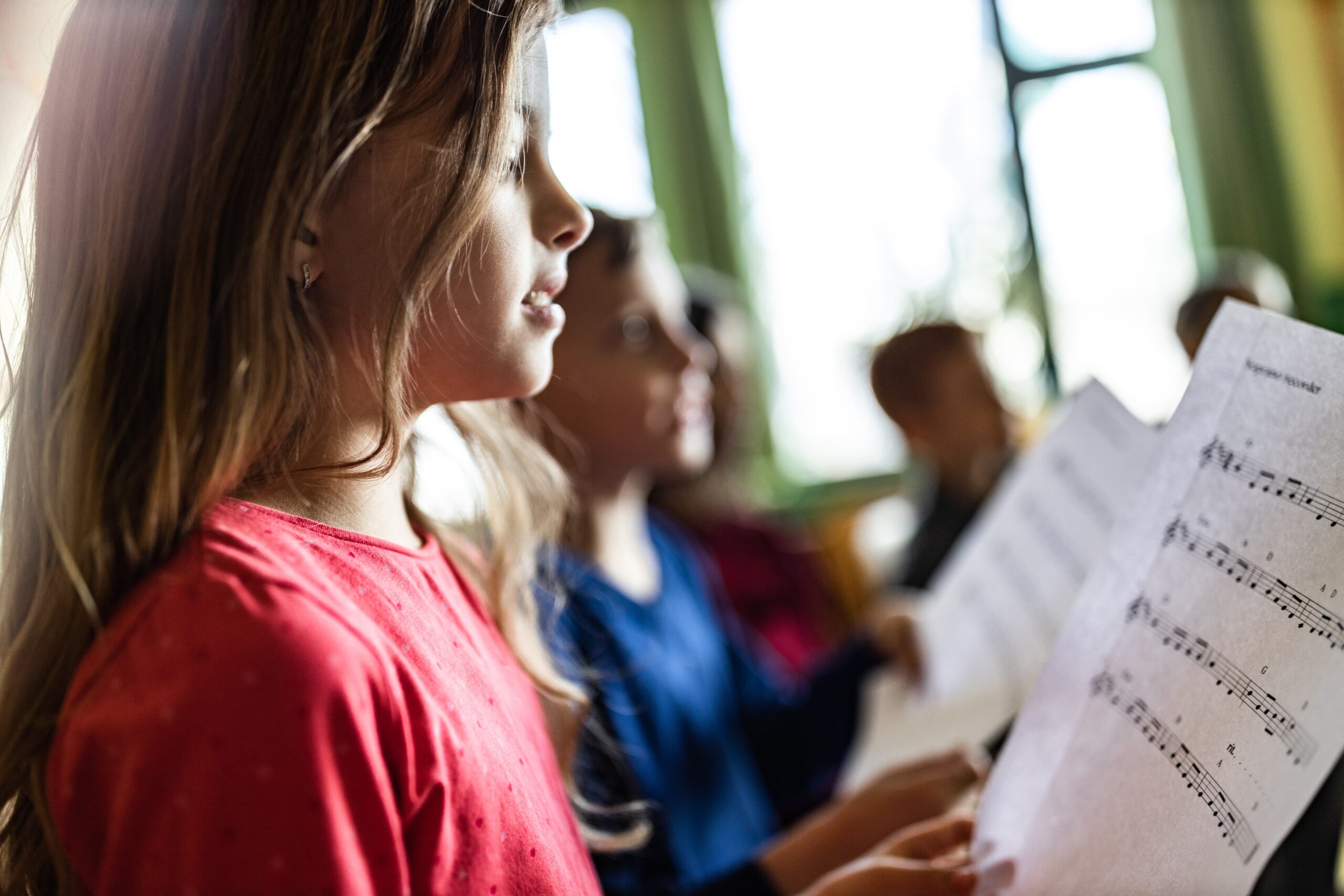 children in a choir